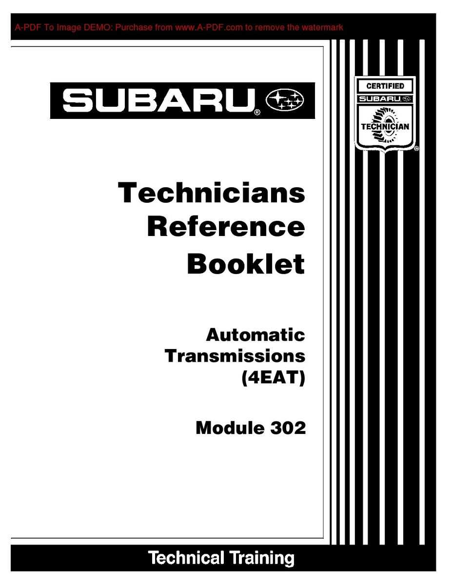 subaru transmission repair manual