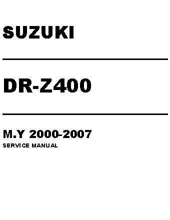 suzuki drz 400 repair manual