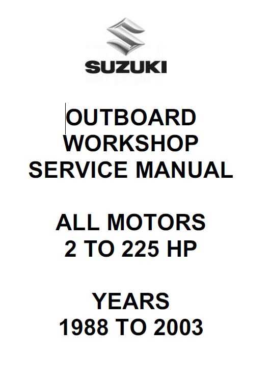 suzuki marine repair manuals