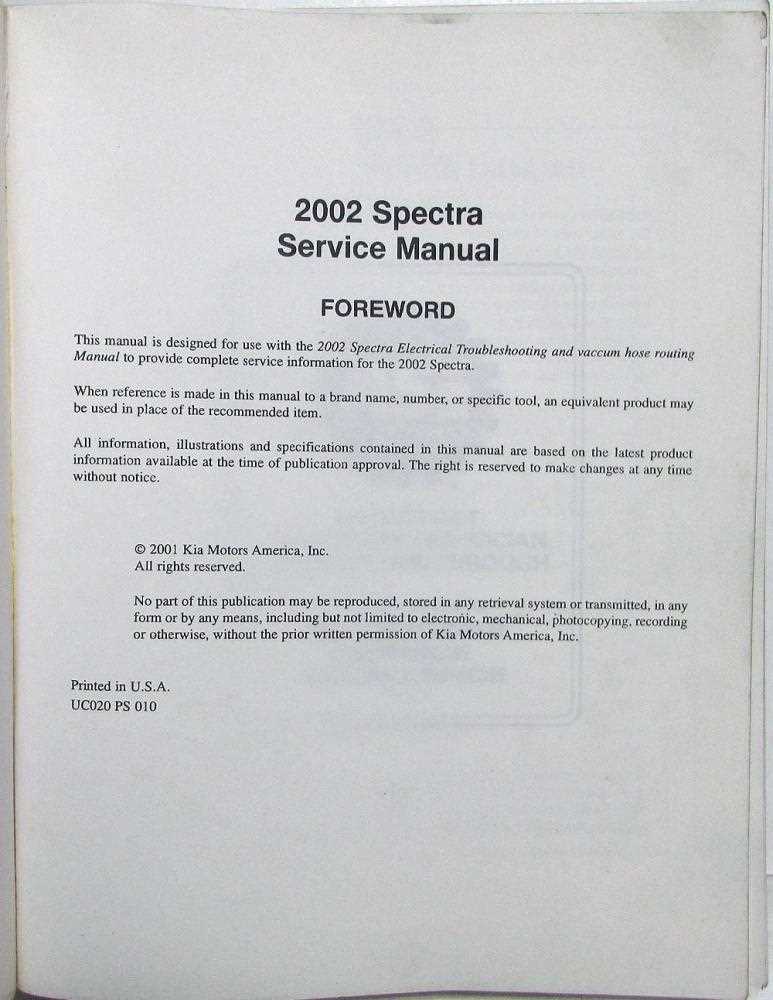 2002 kia spectra repair manual