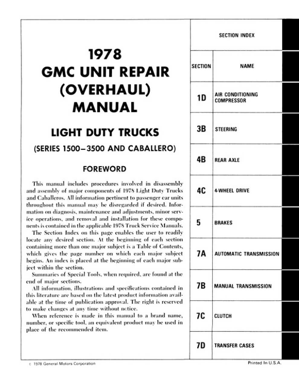 gmc truck repair manual