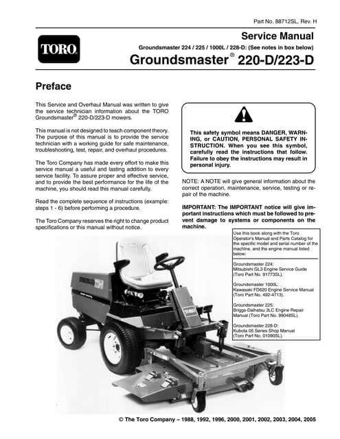 toro self propelled lawn mower repair manual