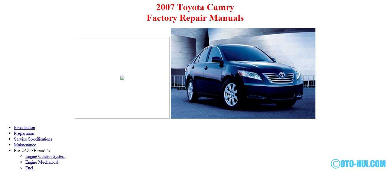 toyota camry 2007 repair manual