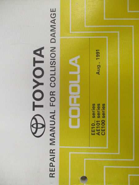 toyota corolla body repair manual