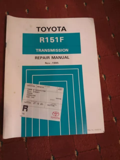 toyota r151f transmission repair manual