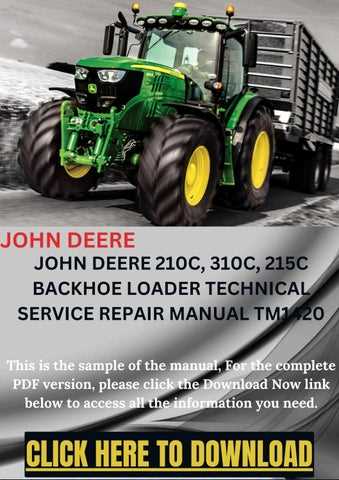 john deere 210c repair manual