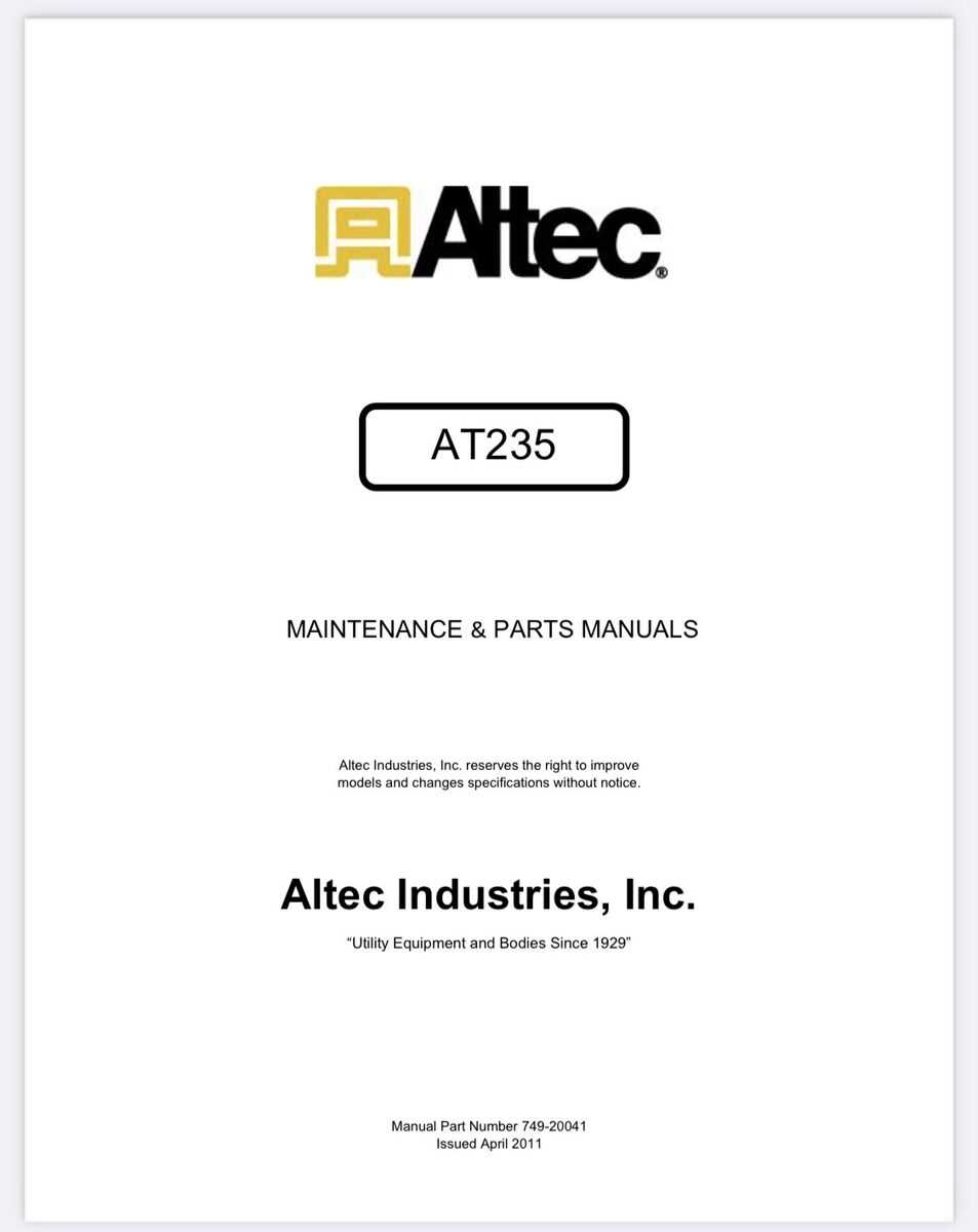 altec bucket truck repair manual