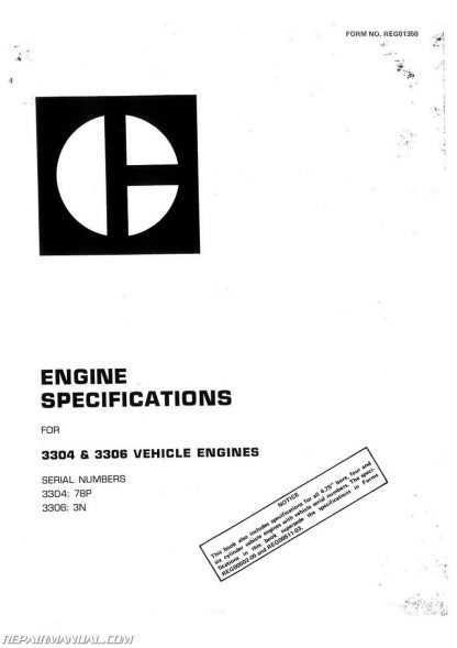 caterpillar 3306 repair manual