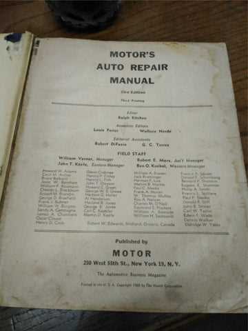 motors auto repair manual 1953