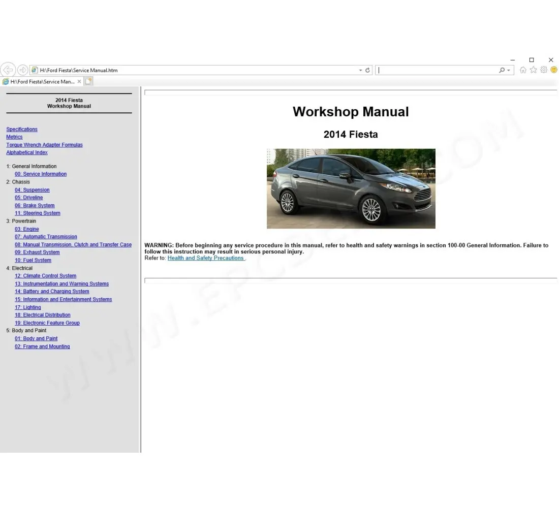 2012 ford fiesta repair manual