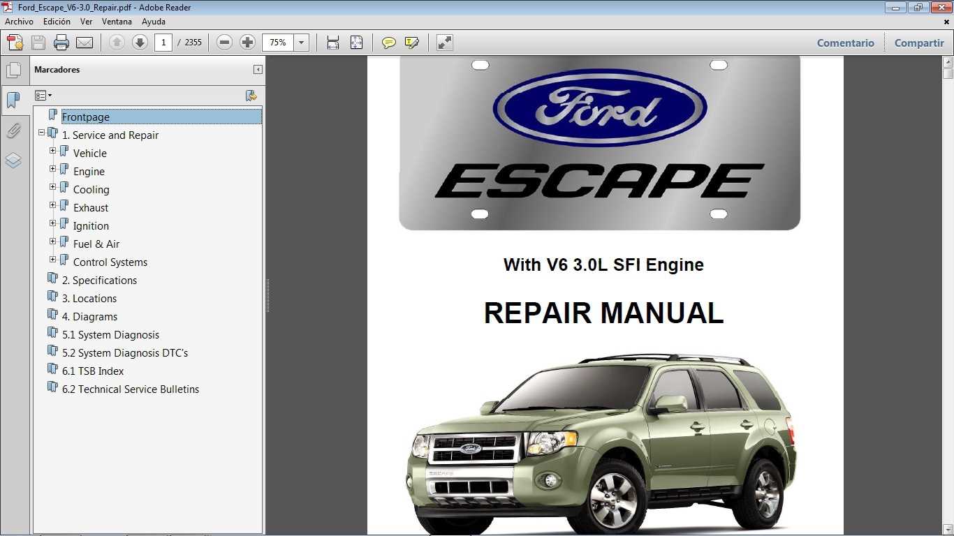 ford escape repair manual