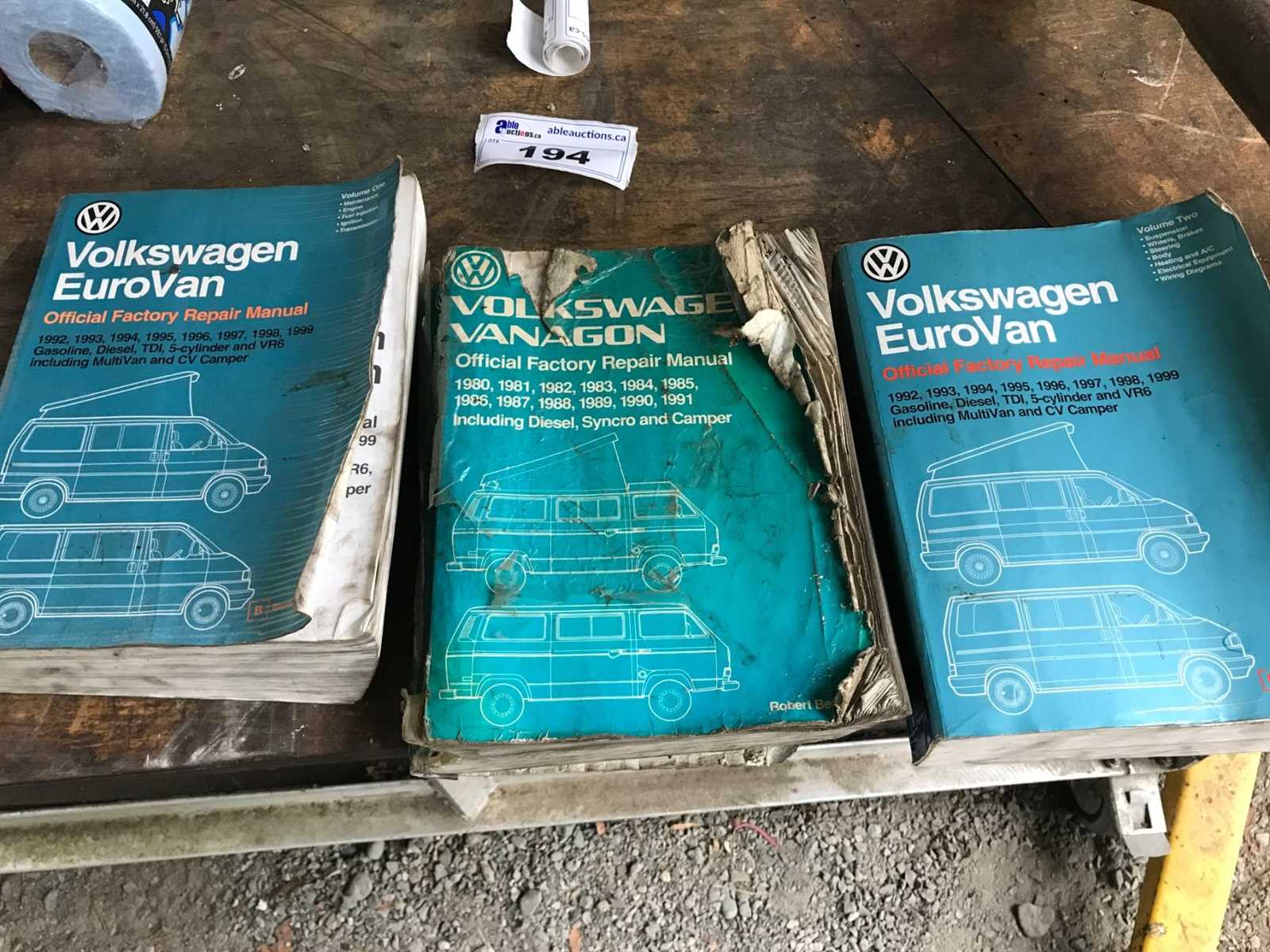 volkswagen vanagon official factory repair manual