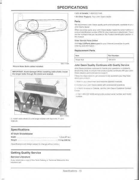 john deere 47 snowblower repair manual