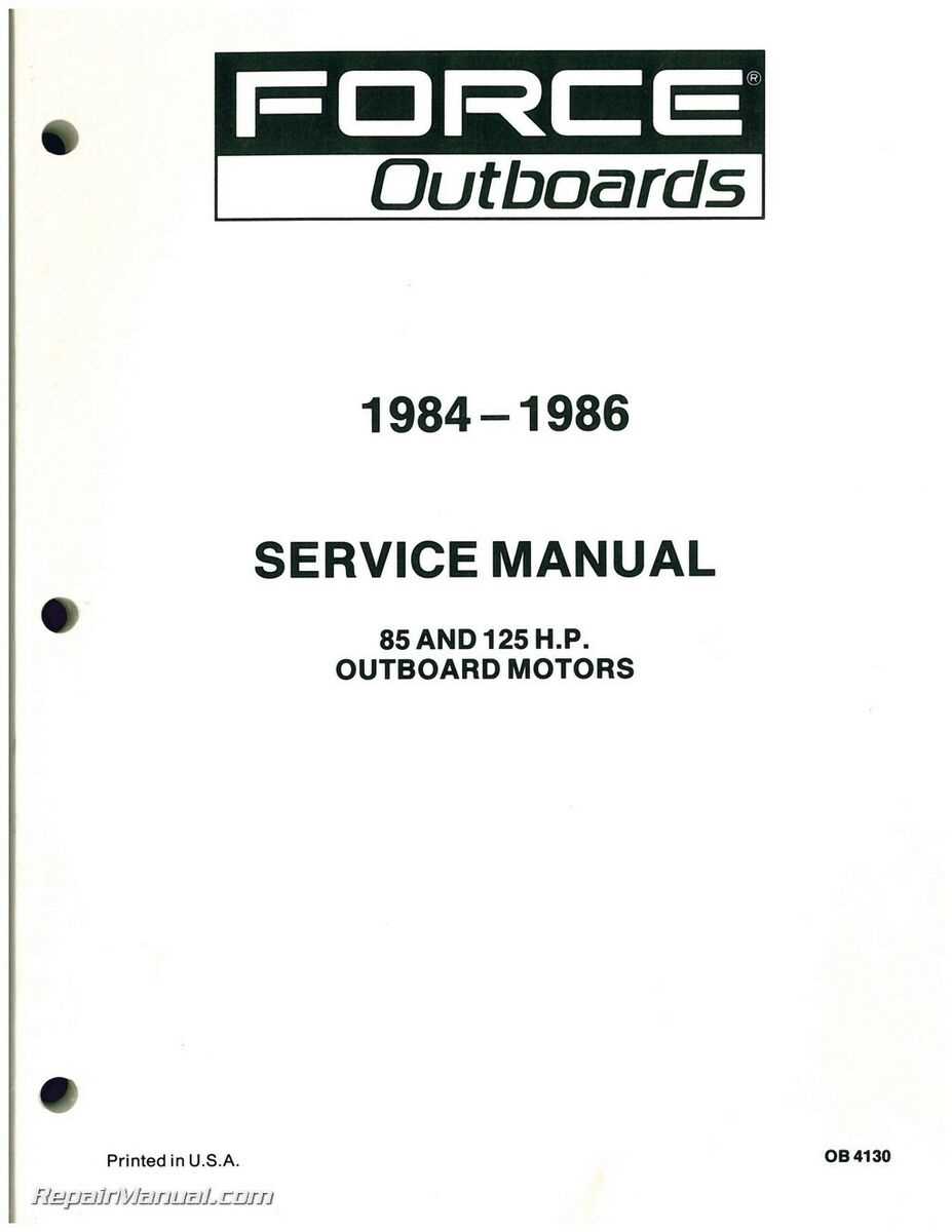 force outboard motor repair manual