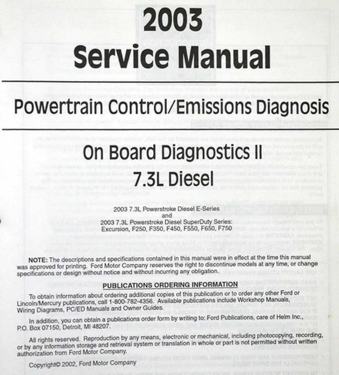 2003 ford excursion repair manual