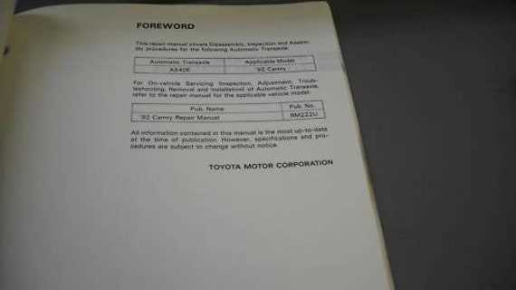 92 camry repair manual