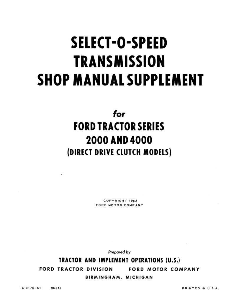 ford 600 tractor repair manual