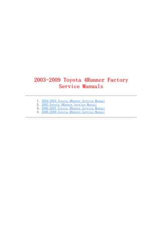 2001 4runner repair manual