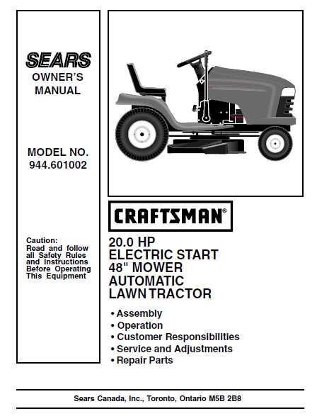 craftsman riding mower repair manual