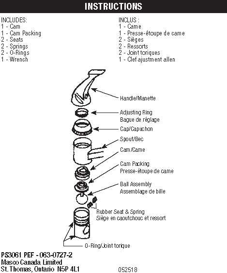 moen kitchen faucet repair manual