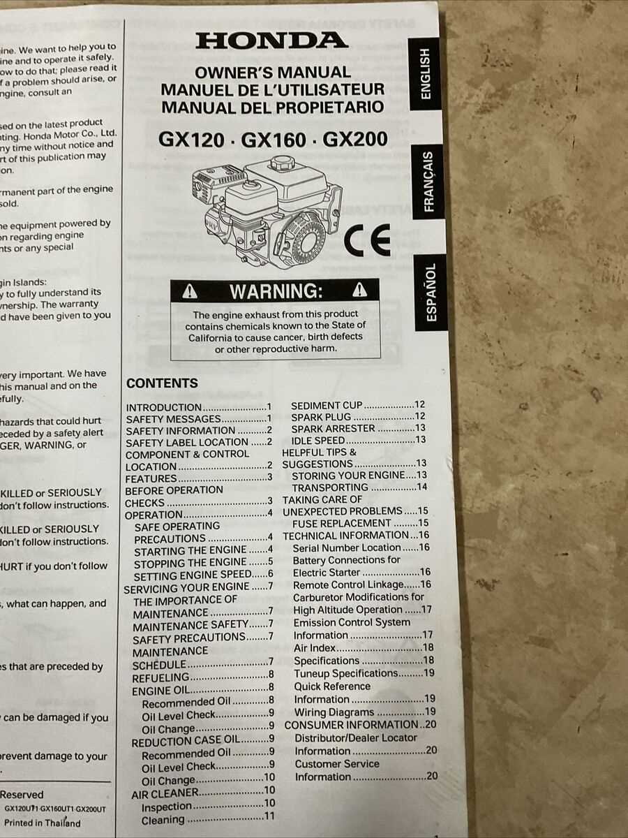 honda gx120 repair manual