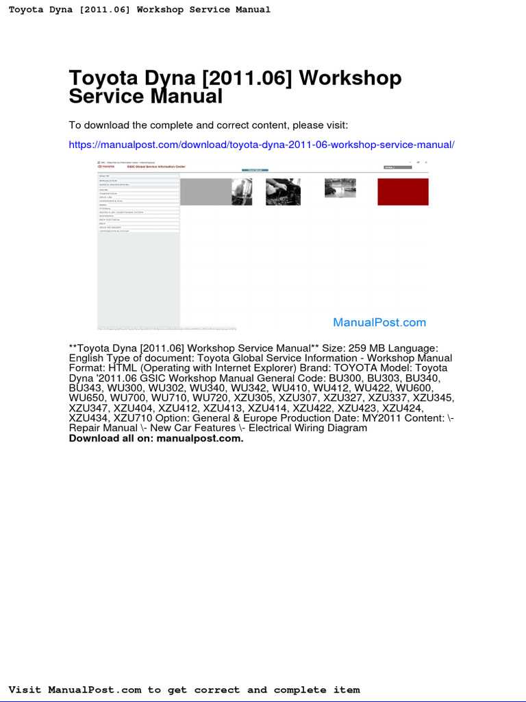 toyota dyna repair manual