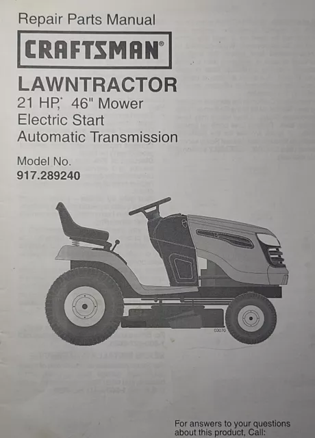 repair manual for craftsman lawn tractor