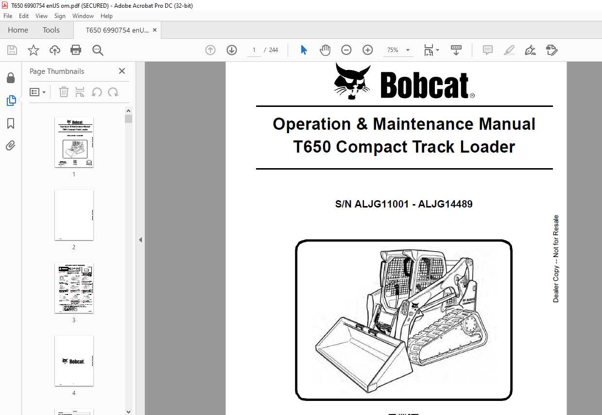 bobcat t590 repair manual