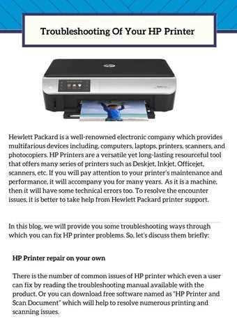 hp printer repair manuals