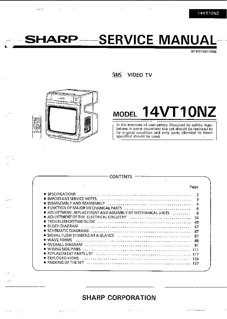 sharp tv repair manual