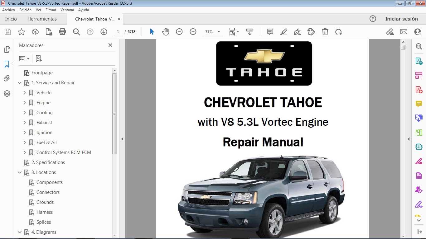 chevrolet tahoe repair manual