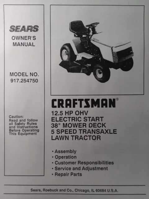 repair manual for craftsman lawn mower