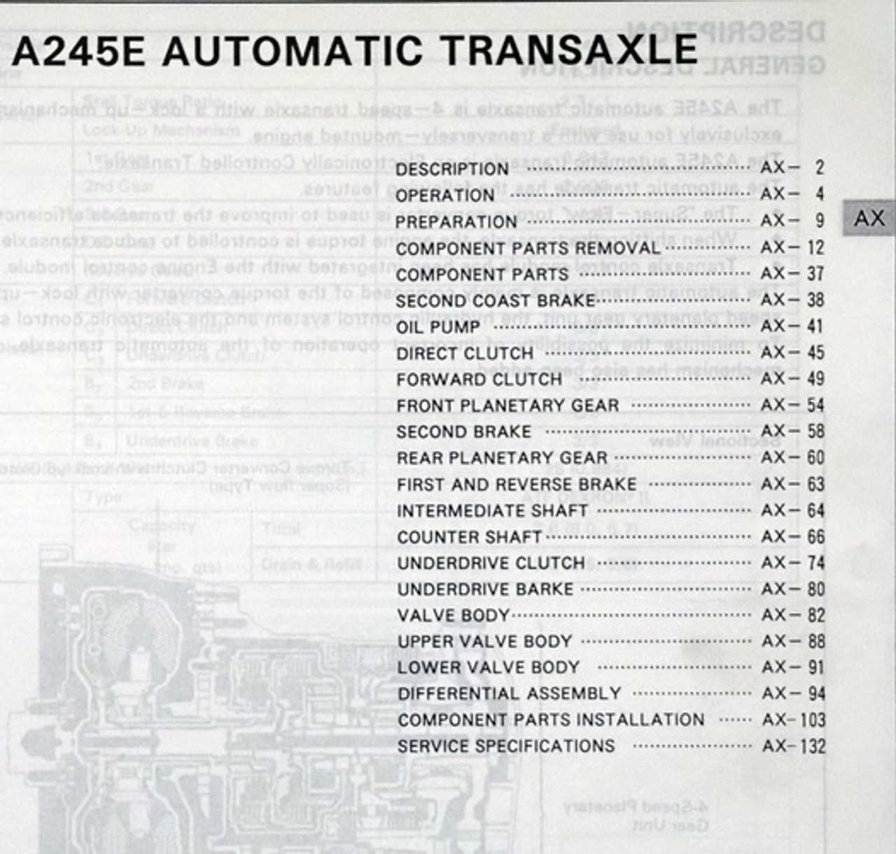 a245e transmission repair manual