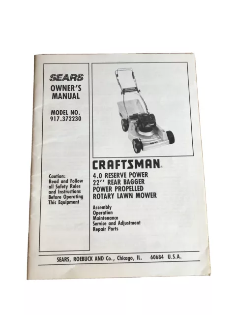 craftsman self propelled lawn mower repair manual