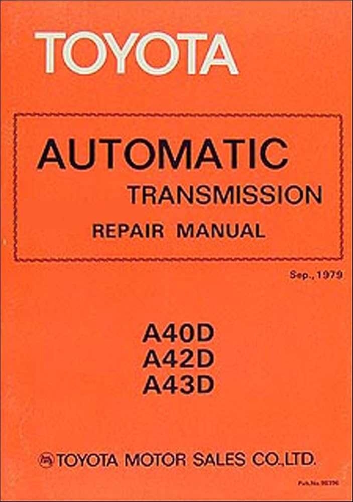 toyota transmission repair manual