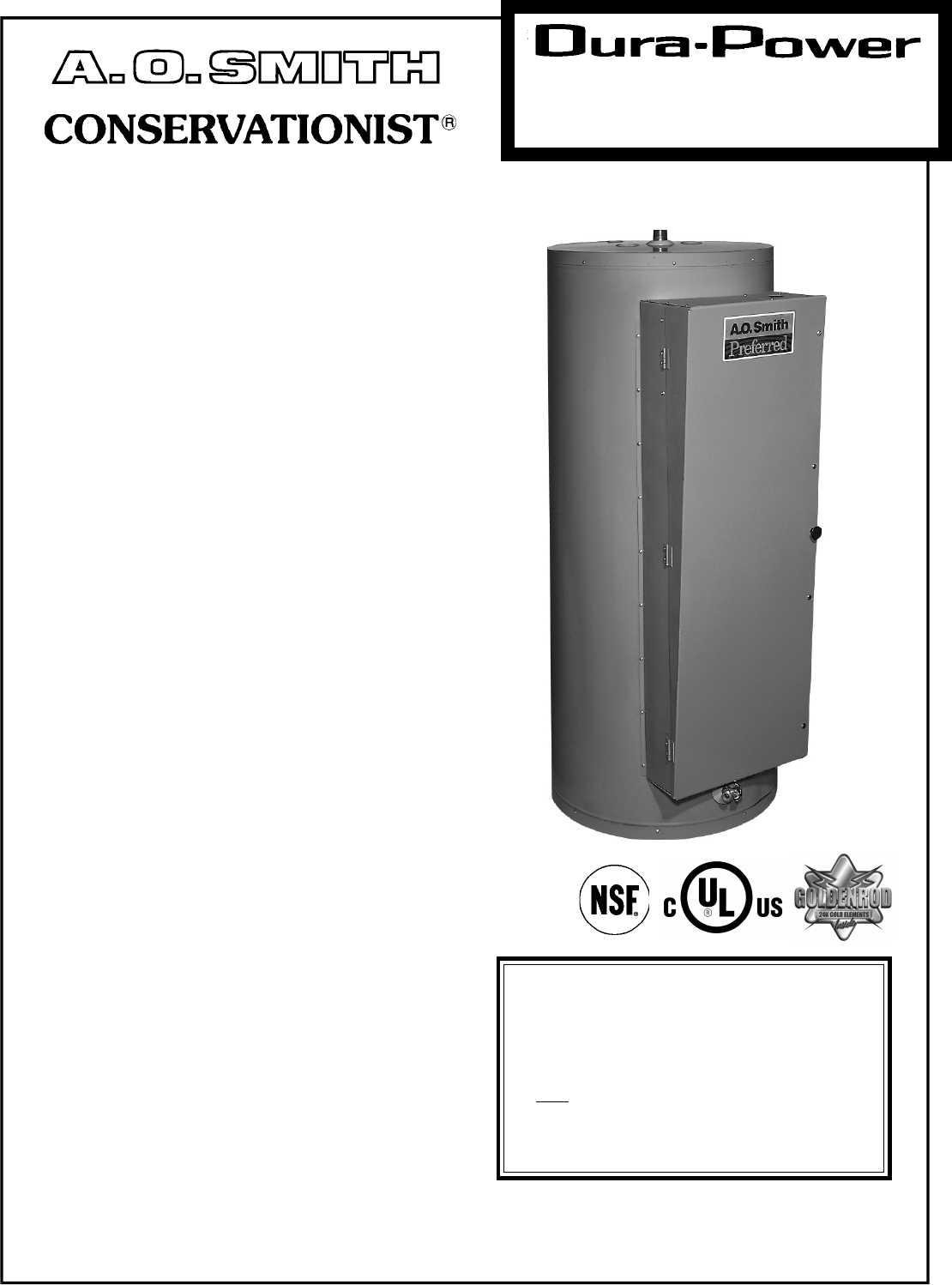 ao smith water heater repair manual