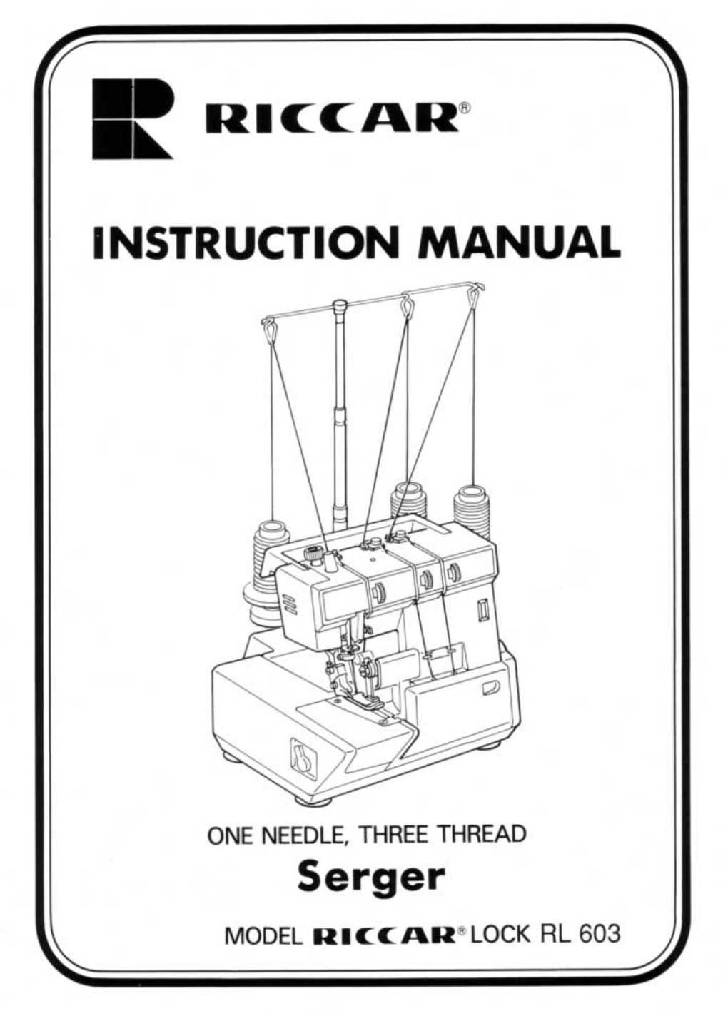 riccar sewing machine repair manual