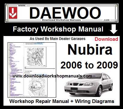 daewoo nubira repair manual