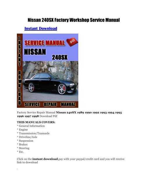 1989 nissan 240sx repair manual