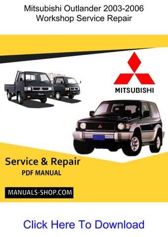 2003 mitsubishi outlander repair manual