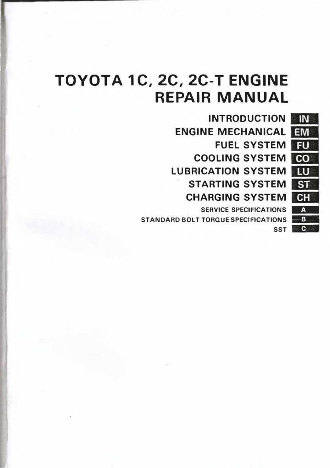 free toyota repair manual