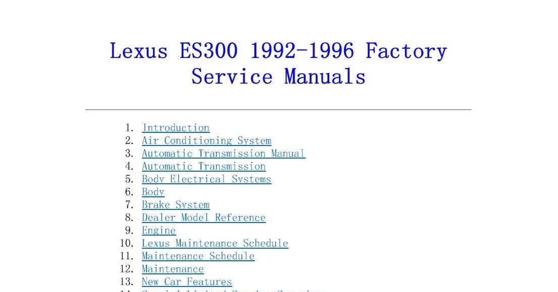 92 lexus es300 repair manual