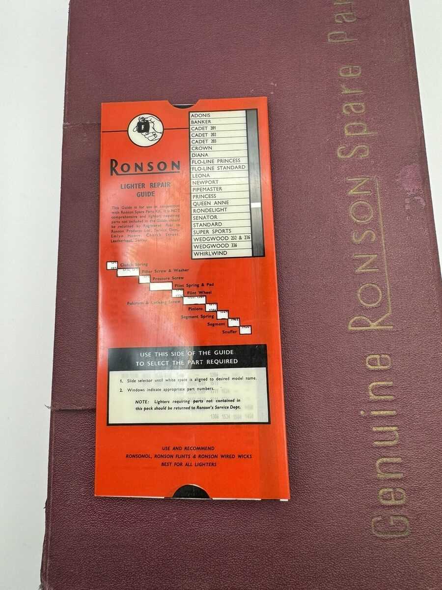 vintage ronson lighter repair manual