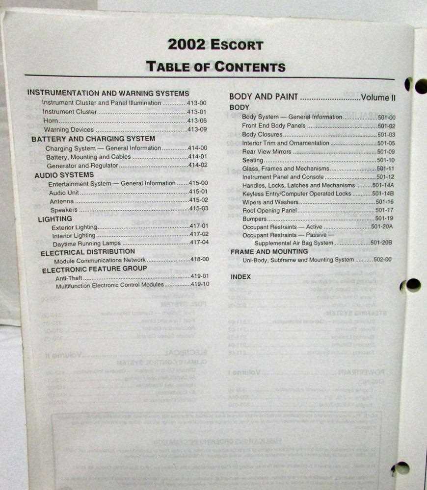 2002 ford escort repair manual