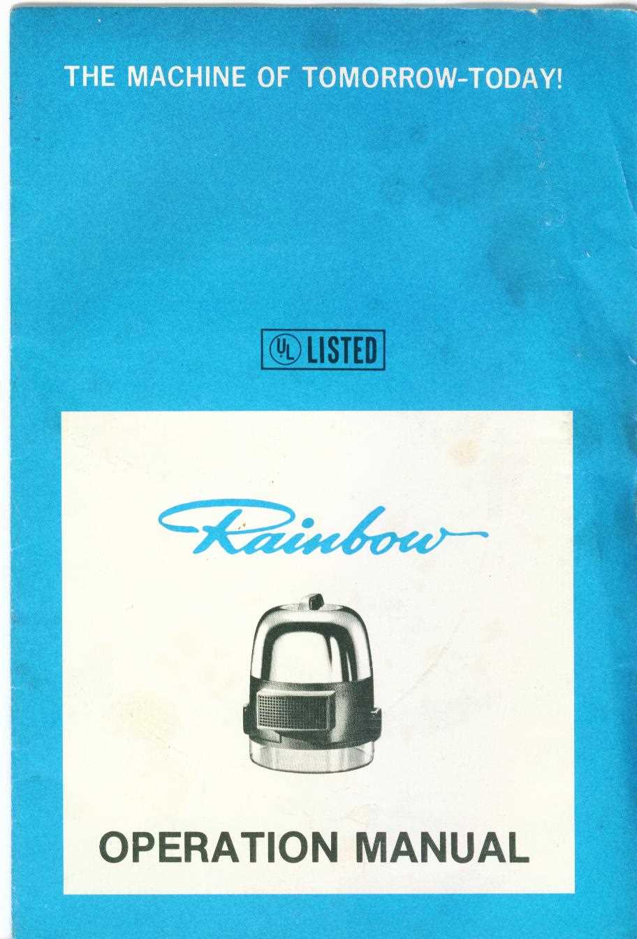 rainbow vacuum repair manual