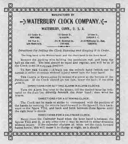 waterbury clock repair manual