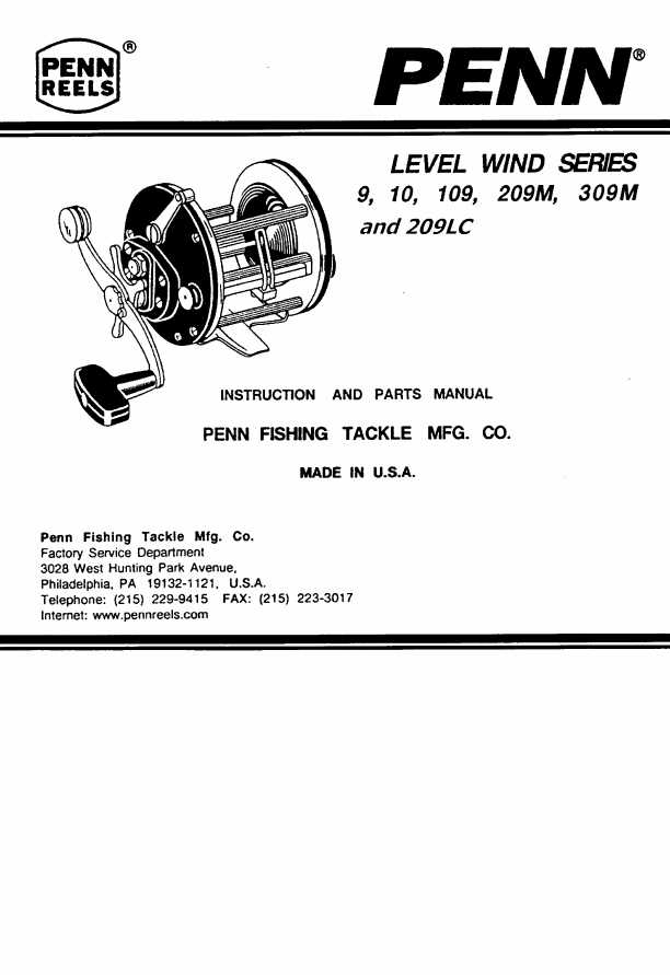 penn fishing reel repair manual