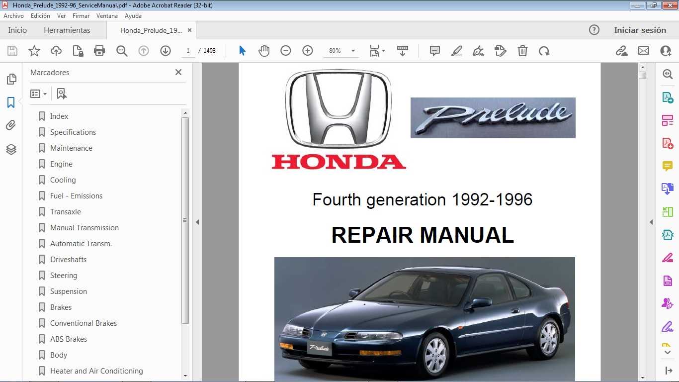 92 honda prelude repair manual