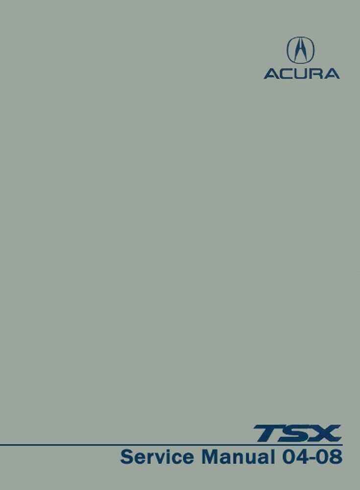 2009 acura tsx repair manual