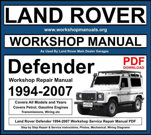 land rover defender repair manual